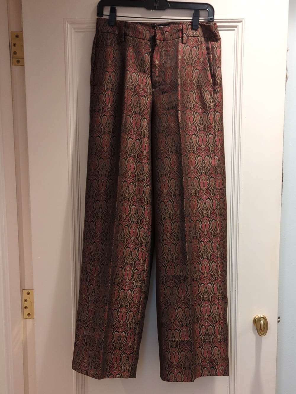Zadig & Voltaire Women's Brown Jacquard Wide-Leg Trousers
